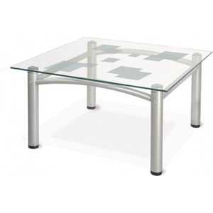Стол журнальный Мебелик Робер 2М металлик, прозрачное (602) стол журнальный мебелик дуэт 10 металлик прозрачное 322
