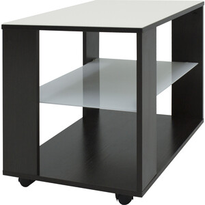 Стол журнальный Мебелик BeautyStyle 5 венге, стекло белое (П0001653)