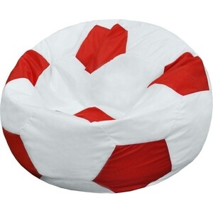 Кресло-мешок Пазитифчик Мяч, БМО6, бело-красный - фото 1