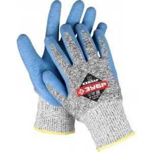 Перчатки Зубр для защиты от порезов с рельефным латексным покрытием ''Эксперт'' L (11277-L)