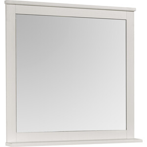 фото Зеркало с полкой акватон леон 80 дуб белый (1a186402lbps0)
