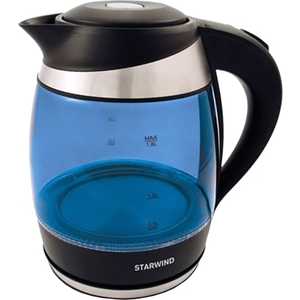 Чайник электрический StarWind SKG2216 синий/черный чайник заварочный фарфор 1 л с ситечком lefard herbal 42 458 синий