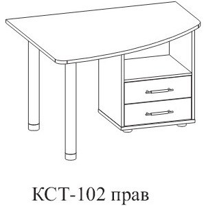 Стол компьютерный СОКОЛ КСТ-102 венге/дуб беленый правый КСТ-102 венге/дуб беленый правый - фото 2