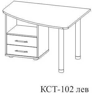 Стол компьютерный СОКОЛ КСТ-102 венге/дуб беленый левый КСТ-102 венге/дуб беленый левый - фото 2