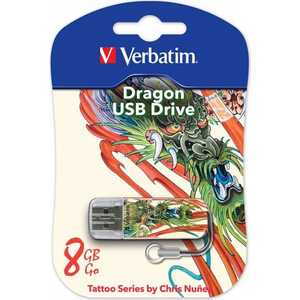 

Флеш накопитель Verbatim 8GB Mini Tattoo Edition USB 2.0 Дракон (49884), 8GB Mini Tattoo Edition USB 2.0 Дракон (49884)