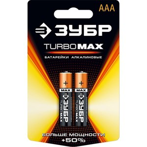 

Батарейки Зубр 1.5V AAA 2шт ''Turbo Max'' (59203-2C), 1.5V AAA 2шт "Turbo Max" (59203-2C)
