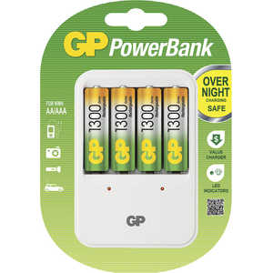 

Зарядное устройство и аккумулятор GP PowerBank PB420GS130 + 1300mAh AA 4шт., PowerBank PB420GS130 + 1300mAh AA 4шт.