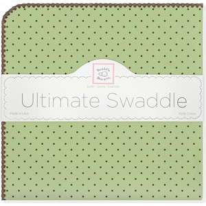 Фланелевая пеленка SwaddleDesigns для новорожденного Lime w/BR Dot (SD-014LM)