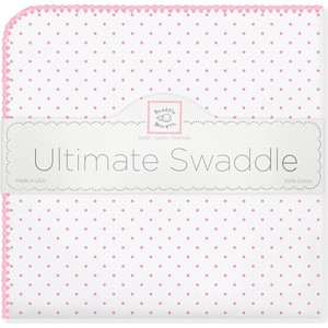 Фланелевая пеленка SwaddleDesigns для новорожденного Bt. Pink Polka Dot (SD-001P)