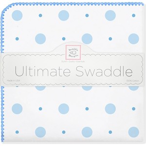 

Фланелевая пеленка SwaddleDesigns для новорожденного Blue Big Dot Lt Dot (SD-492B), для новорожденного Blue Big Dot Lt Dot (SD-492B)