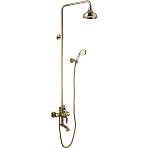 Душевая система Lemark Brava со смесителем, золото (LM4762G) настенная душевая система rush flores со смесителем для ванны с поворотным изливом золото flg0835 5