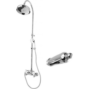 фото Душевая система cezares first со смесителем для ванны, верхним и ручным душем, хром, ручки металл (first-cvd-01-m)