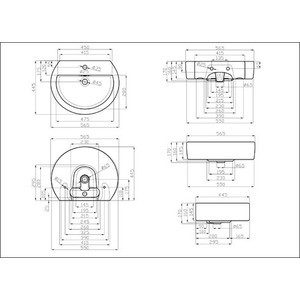 фото Раковина della globus джаз черный 56,5х44,5х17 (de31115600110)