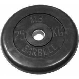 фото Диск обрезиненный mb barbell 51 мм. 25 кг. черный ''стандарт''