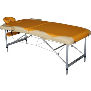 фото Массажный стол dfc nirvana elegant premium, 192х75х6 cm, (алюминиевые ножки, оранжево-белый)