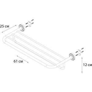 фото Полка для полотенец fixsen antik 61 см (fx-61115)