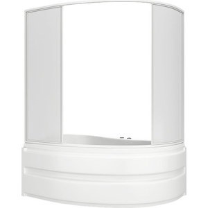 Шторка для ванны BAS Алегра 150 4 створки, стекло Грэйп, белый (ШТ00013)