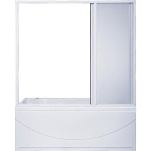 Шторка для ванны BAS Тесса 140х145 3 створки, пластик Вотер, белый (ШТ00041)