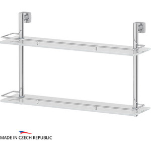 фото Полка стеклянная fbs esperado 2-х ярусная 60 см, хром (esp 065)
