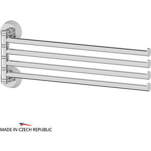 фото Полотенцедержатель поворотный fbs vizovice четверной 37 см, хром (viz 046)