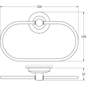 фото Полотенцедержатель fbs standard кольцо, хром (sta 022)