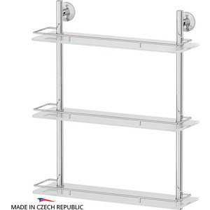 фото Полка стеклянная fbs standard 3-х ярусная 50 см, хром (sta 069)