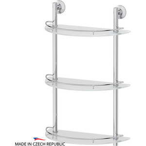 фото Полка стеклянная fbs standard 3-х ярусная 40 см, хром (sta 082)