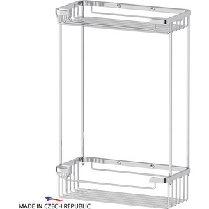 фото Полка-решетка fbs ryna 2-х ярусная 20/20 см, хром (ryn 020)