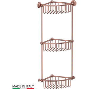 Полочка-решетка угловая 3-х ярусная 23 см 3SC Stilmar античная медь (STI 609)