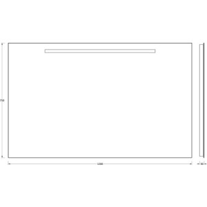 фото Зеркало evoform lumline 120х75 см, со встроенным lum- светильником 30 w (by 2008)