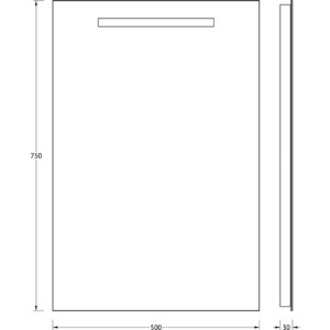 фото Зеркало evoform ledline 50х75 см, со встроенным led- светильником 3 w (by 2101)