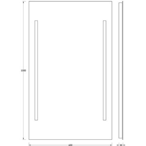 фото Зеркало evoform ledline 60х100 см, с 2-мя встроенными led- светильниками 14,5 w (by 2123)