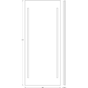 фото Зеркало evoform ledline 60х140 см, с 2-мя встроенными led- светильниками 22 w (by 2125)