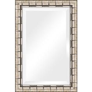 фото Зеркало с фацетом в багетной раме поворотное evoform exclusive 63x93 см, серебрянный бамбук 73 мм (by 1176)
