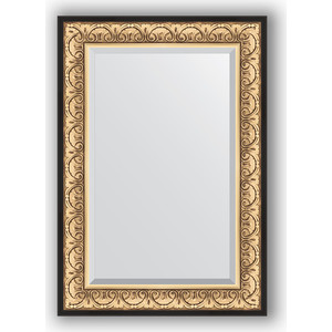 Зеркало с фацетом в багетной раме поворотное Evoform Exclusive 70x100 см, барокко золото 106 мм (BY 1281)