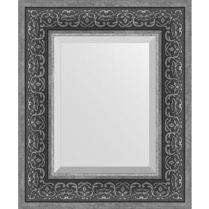 фото Зеркало с фацетом в багетной раме evoform exclusive 49x59 см, вензель серебряный 101 мм (by 3371)