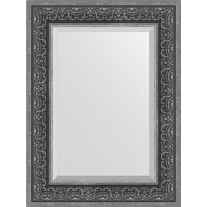 Зеркало с фацетом в багетной раме поворотное Evoform Exclusive 59x79 см, вензель серебряный 101 мм (BY 3397)