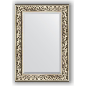 фото Зеркало с фацетом в багетной раме поворотное evoform exclusive 70x100 см, барокко серебро 106 мм (by 3450)