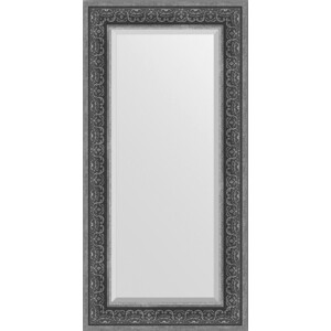 Зеркало с фацетом в багетной раме поворотное Evoform Exclusive 59x119 см, вензель серебряный 101 мм (BY 3501)