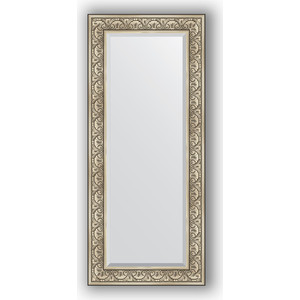 Зеркало с фацетом в багетной раме поворотное Evoform Exclusive 65x150 см, барокко серебро 106 мм (BY 3554)