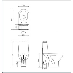 Унитаз-компакт Cersanit Granta с сиденьем микролифт (S-KO-GRA031-3/6-DL-w/S-KO-GRA031-3/6-DL-n-w)