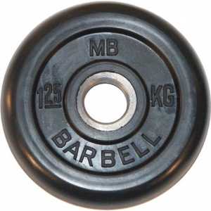 фото Диск обрезиненный mb barbell 31 мм. 1.25 кг. черный ''стандарт''