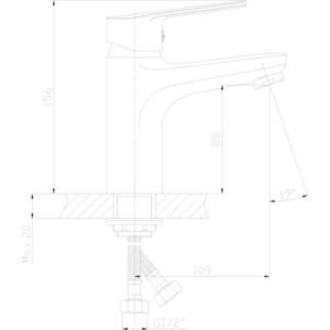 фото Смеситель для раковины decoroom монолитный (dr38011)