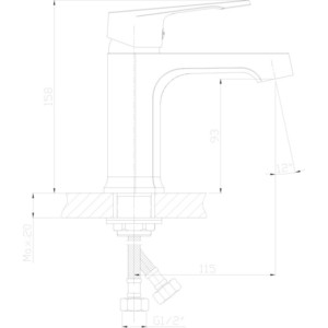 фото Смеситель для раковины decoroom монолитный (dr39011)