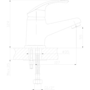 фото Смеситель для раковины decoroom монолитный (dr68011)