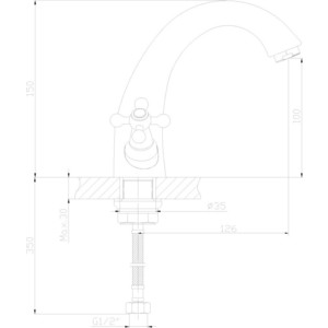 фото Смеситель для раковины decoroom монолитный (dr49011)