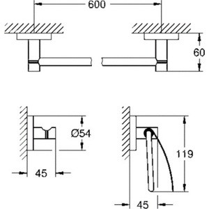 фото Набор аксессуаров grohe essentials 3 предмета (40775001)