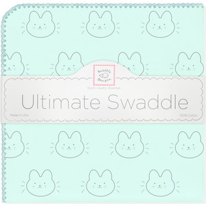 

Пеленка фланель для новорожденного SwaddleDesigns Ultimate Bonjour Bunnie SeaCrystal, Ultimate Bonjour Bunnie SeaCrystal