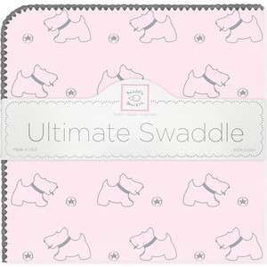 

Пеленка фланель для новорожденного SwaddleDesigns Ultimate Gray Doggie Pstl Pink, Ultimate Gray Doggie Pstl Pink