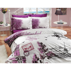 Комплект постельного белья Hobby home collection 1,5 сп, поплин, Istanbul Panaroma, фиолетовый (1501000109)
